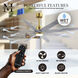 Atlas Ariella - LK 64 inch Brushed Brass with Barn Wood Tone Blades Ceiling Fan